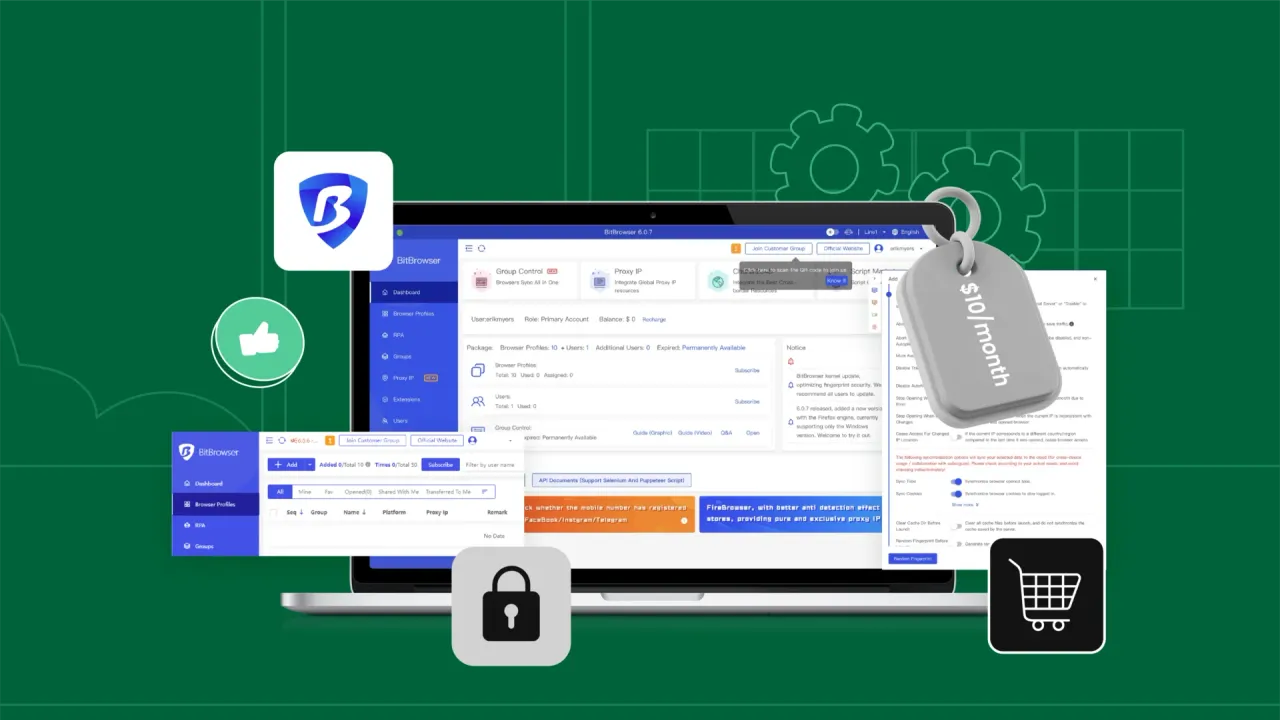 Numerous app screen
