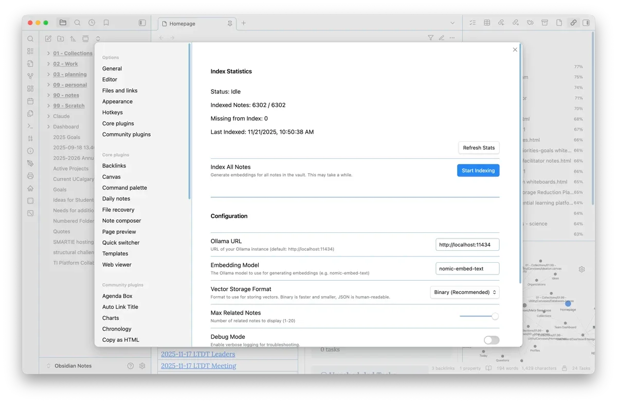 Obsidian AI in action, productivity AI tool