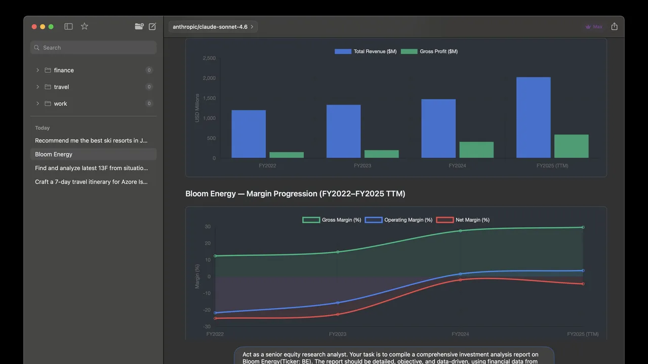 Ollama dashboard view