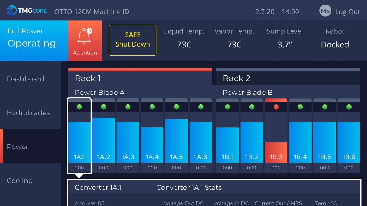 Ottogrid interface in use