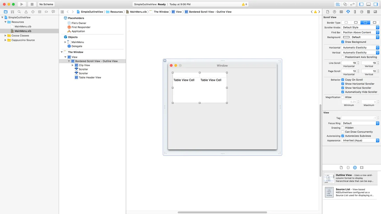 Outlines dashboard view