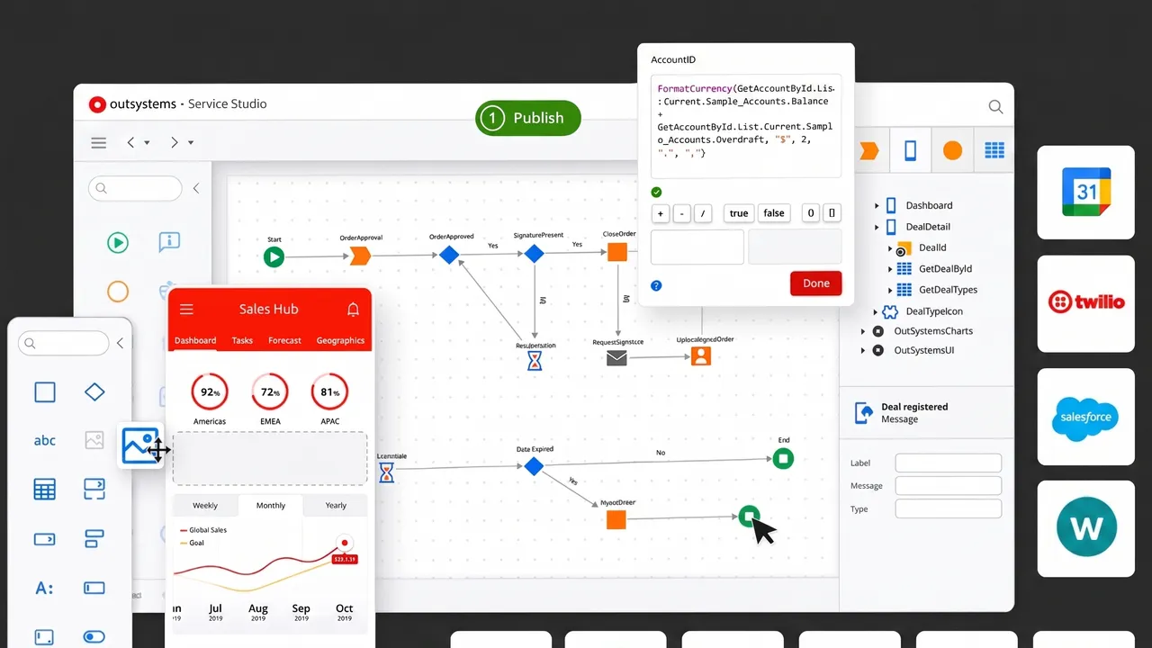 OutSystems interface in use