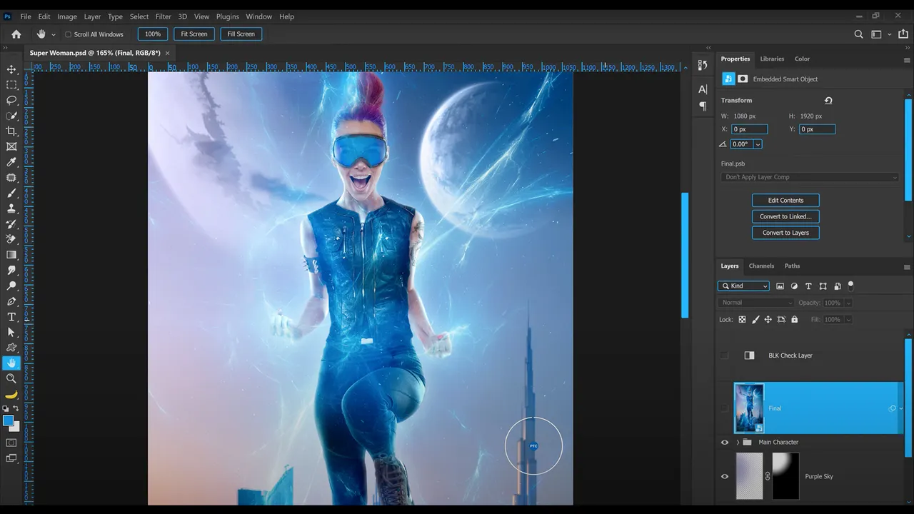 Photoshop in action, image AI tool