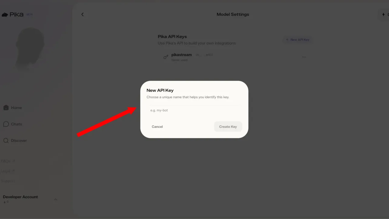 Pika app screen