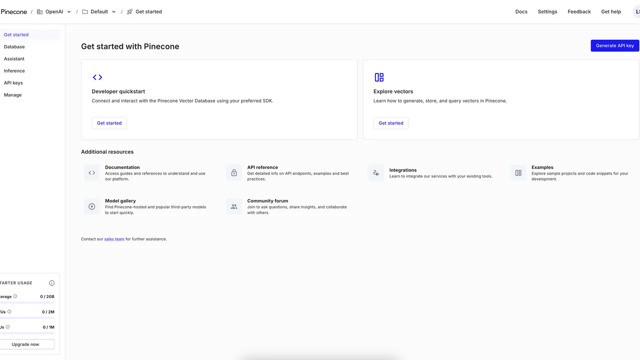 Pinecone interface in use