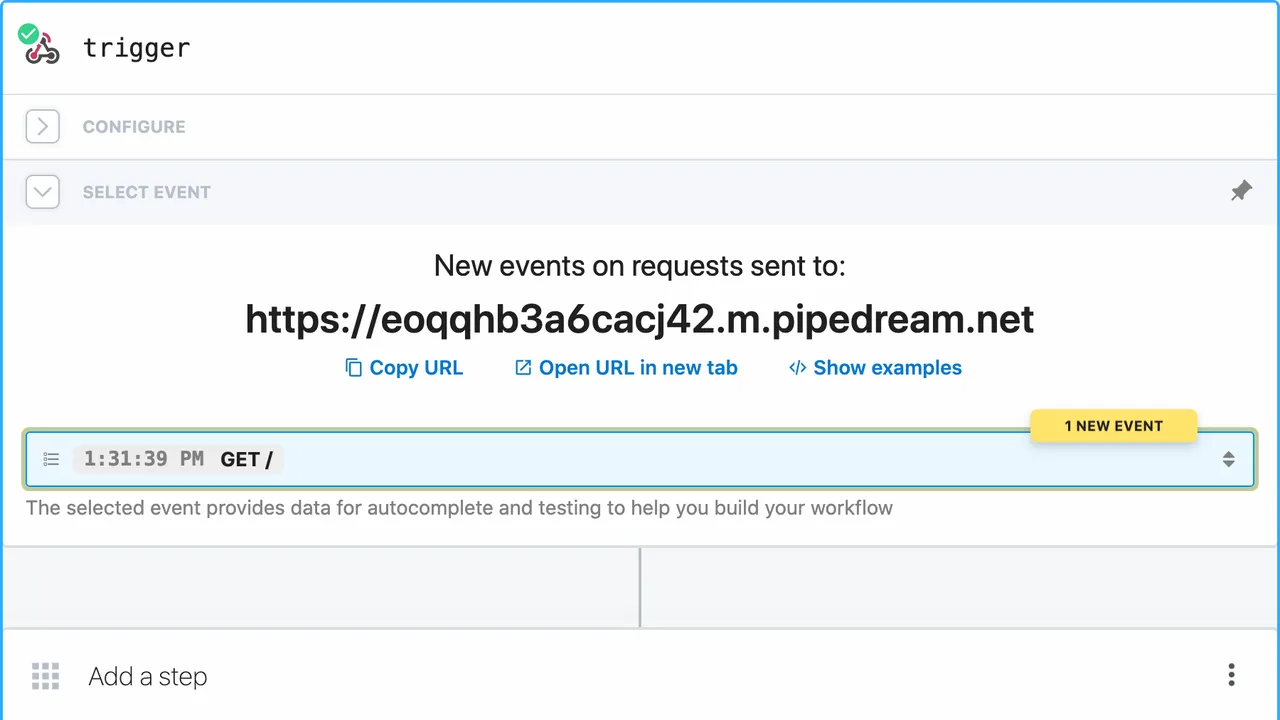Pipedream app screen