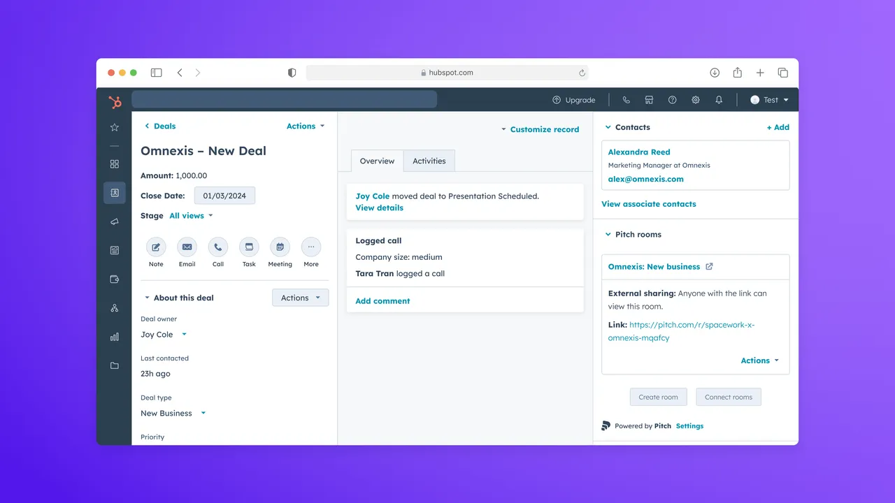 Pitch in action, presentation AI tool