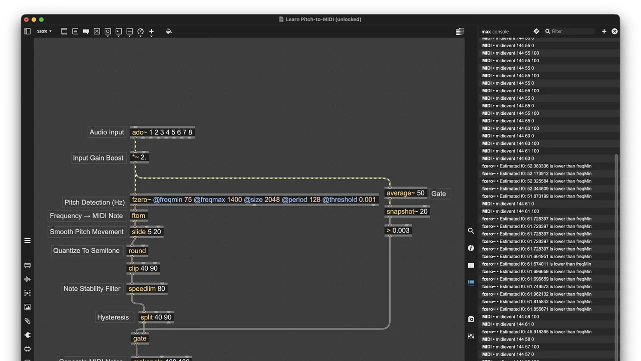 Pitch interface in use