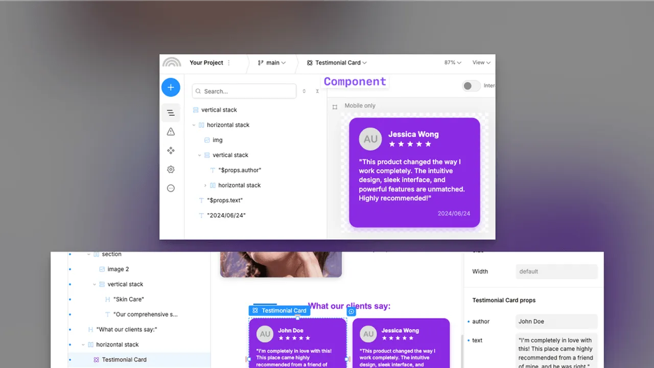 Plasmic app screen