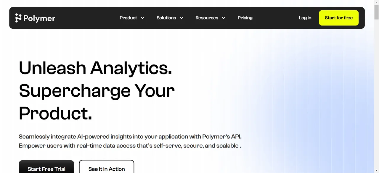 Polymer in action, data & analysis AI tool