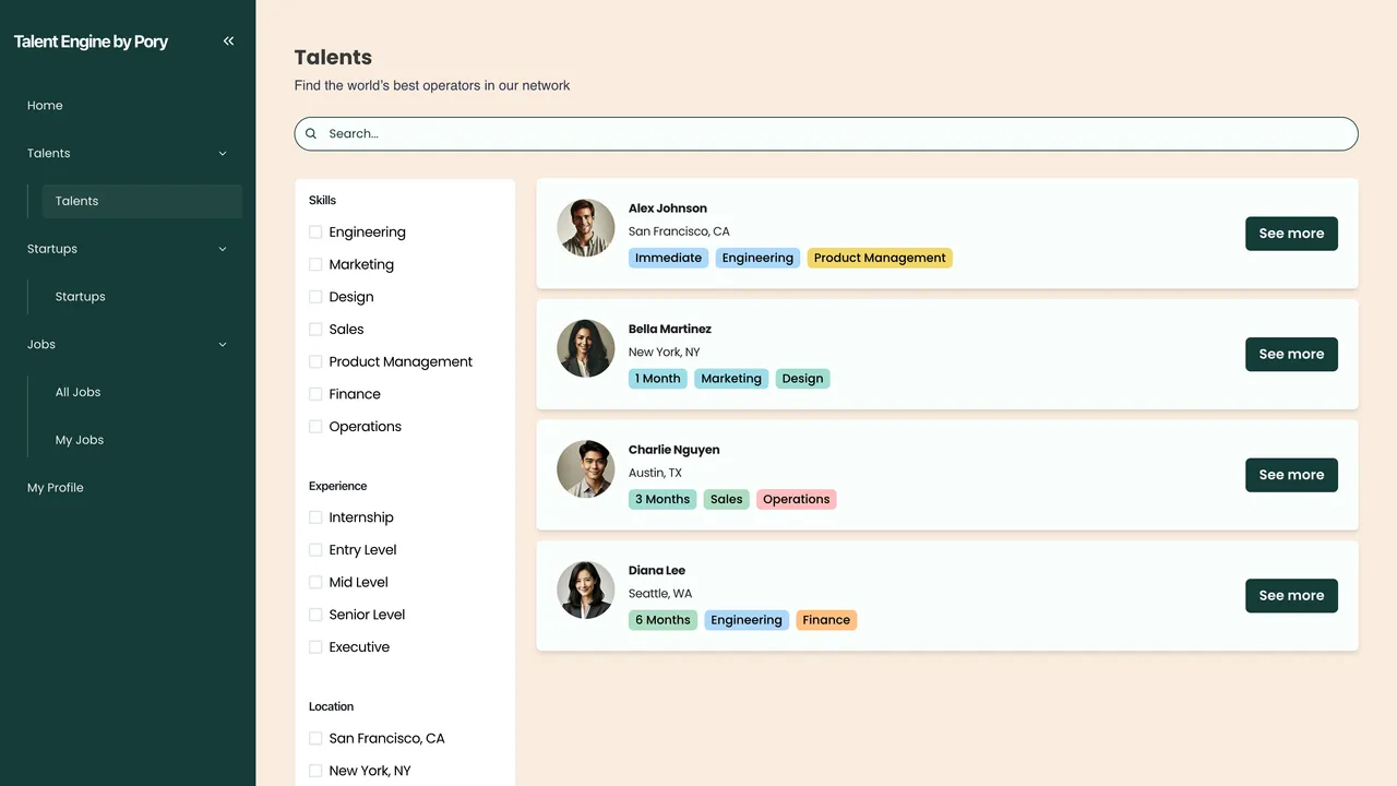 Pory interface in use