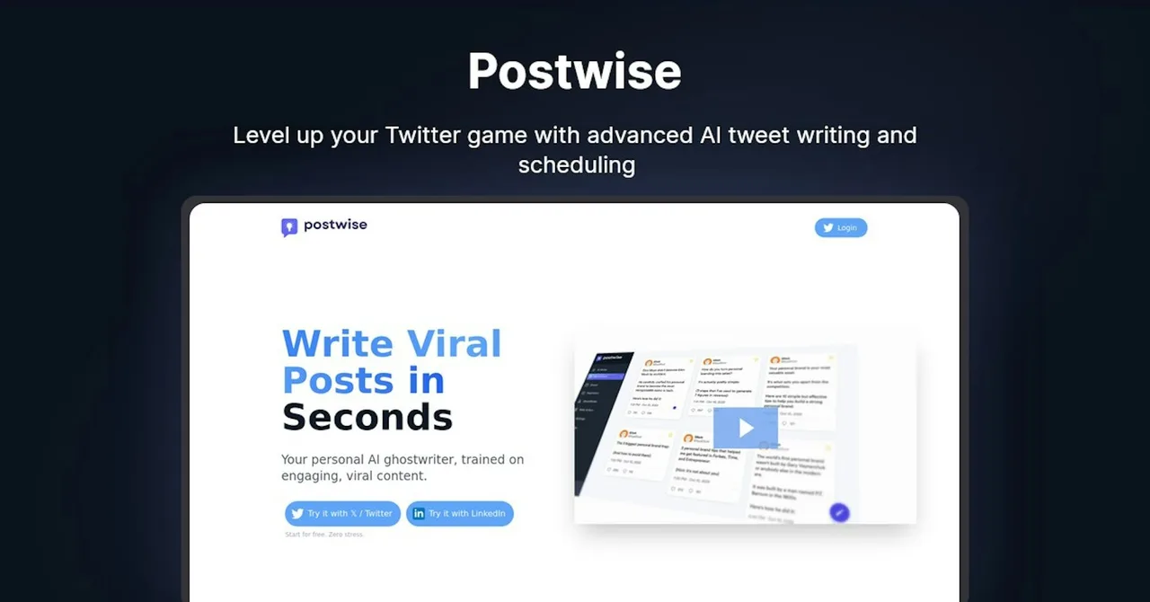 Postwise app screen