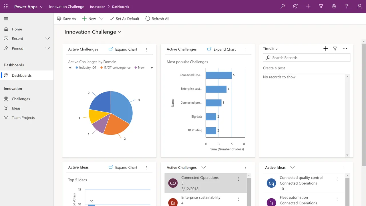 Microsoft Power Apps interface in use