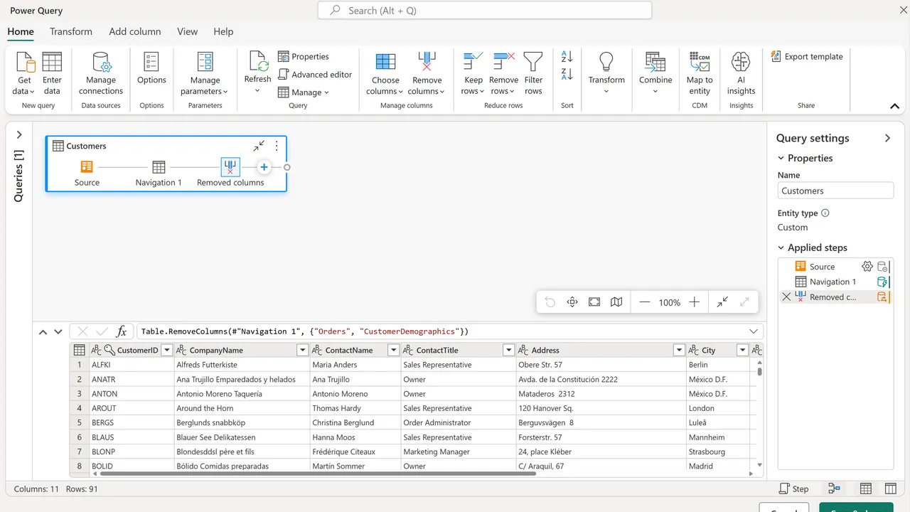 Power BI app screen