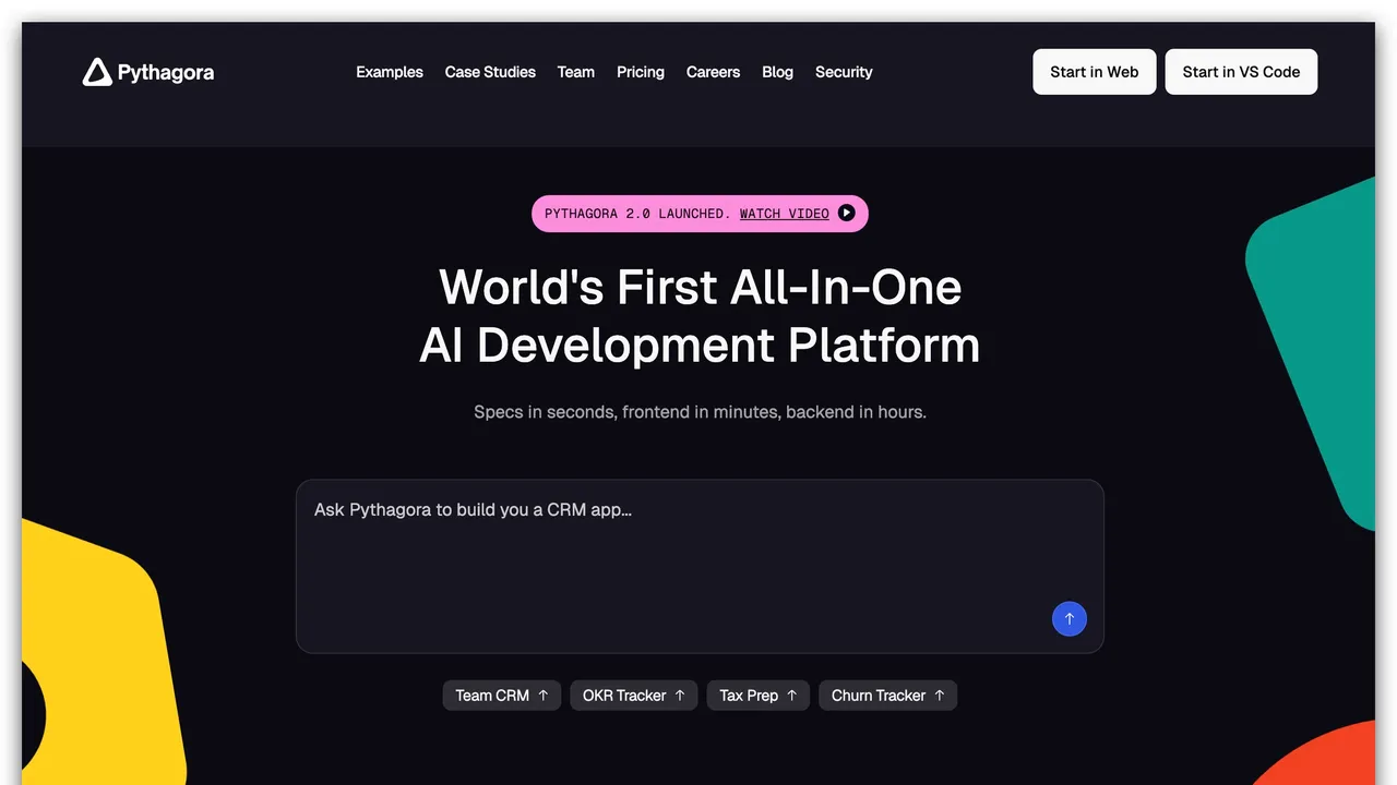 Pythagora app screen
