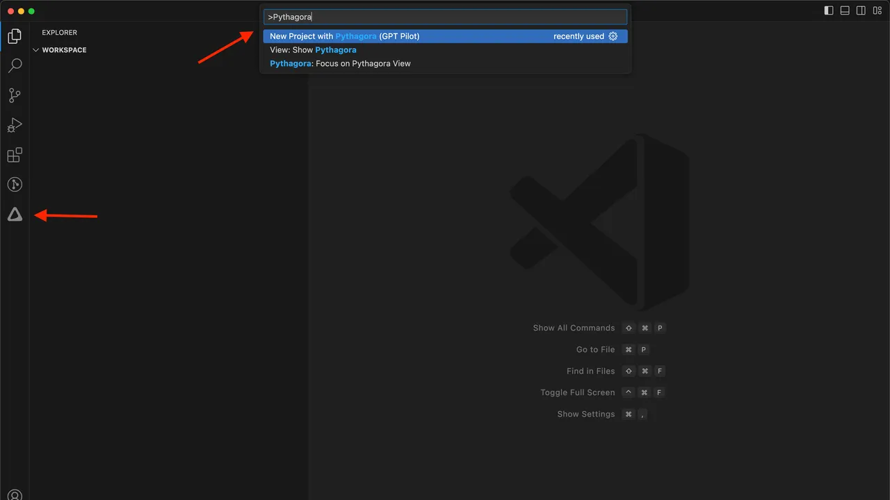 Pythagora interface in use