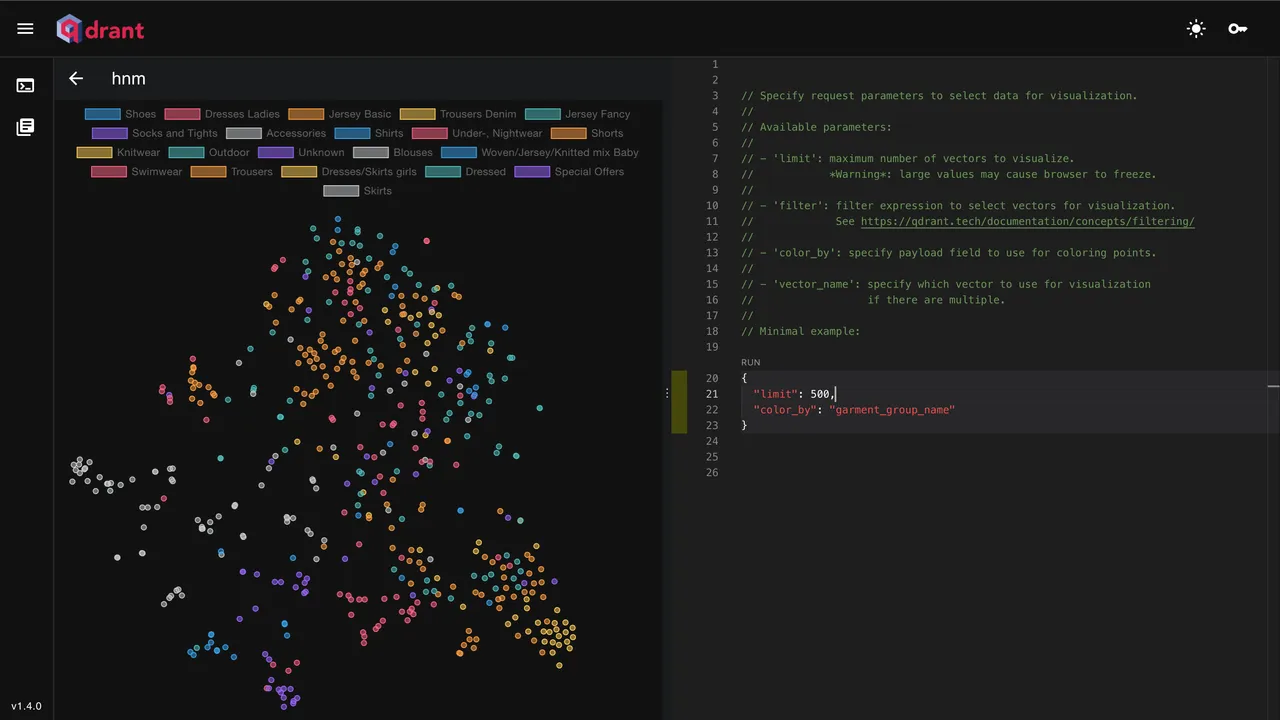 Qdrant interface in use