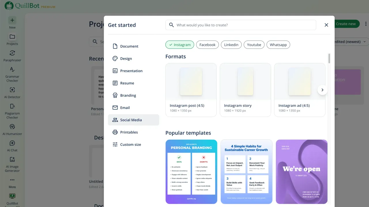 QuillBot interface in use