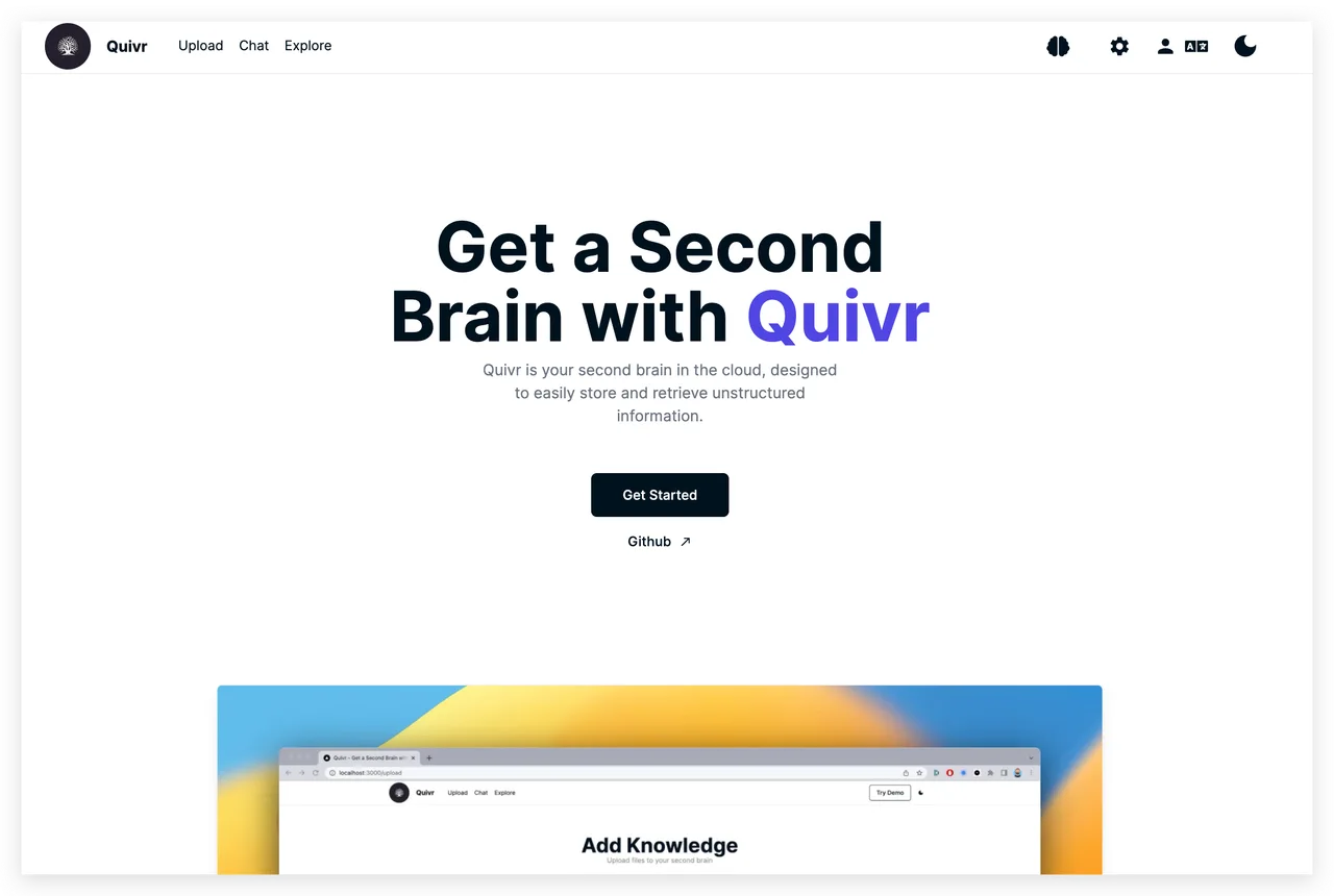 Quivr in action, automation AI tool