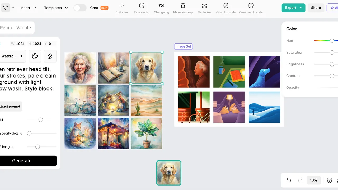 Recraft app screen