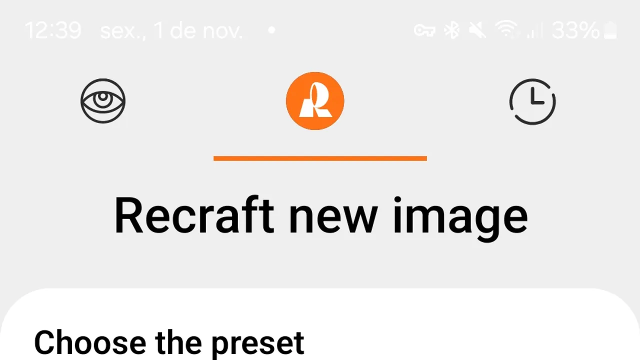 Recraft interface in use