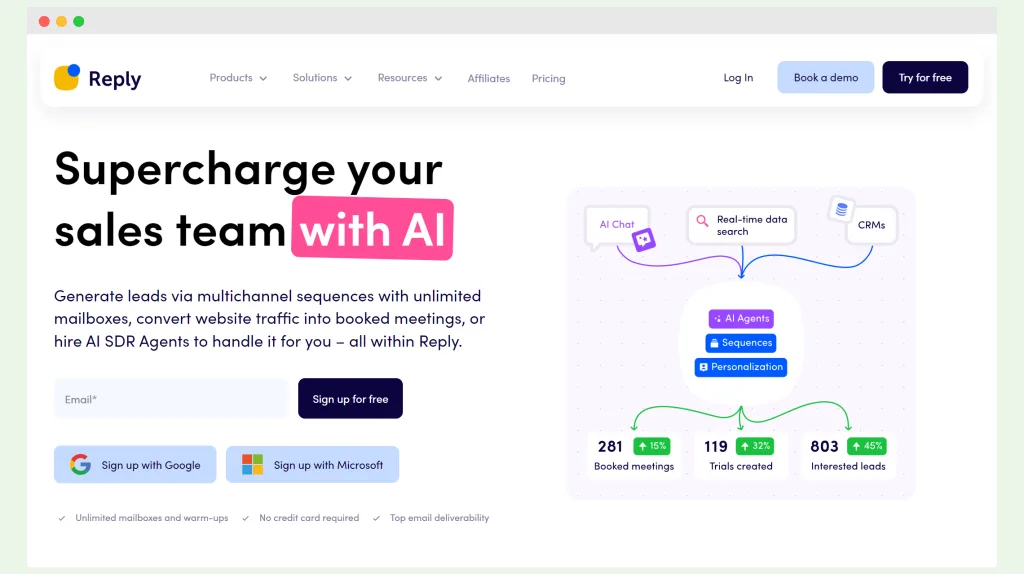 Reply.io app screen