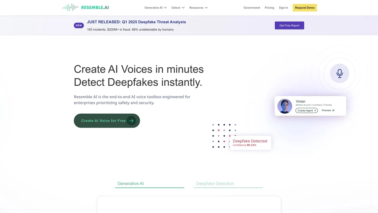 Resemble AI interface in use