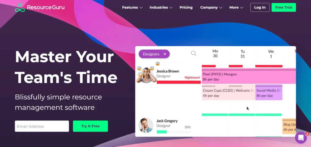 Resource Guru app screen