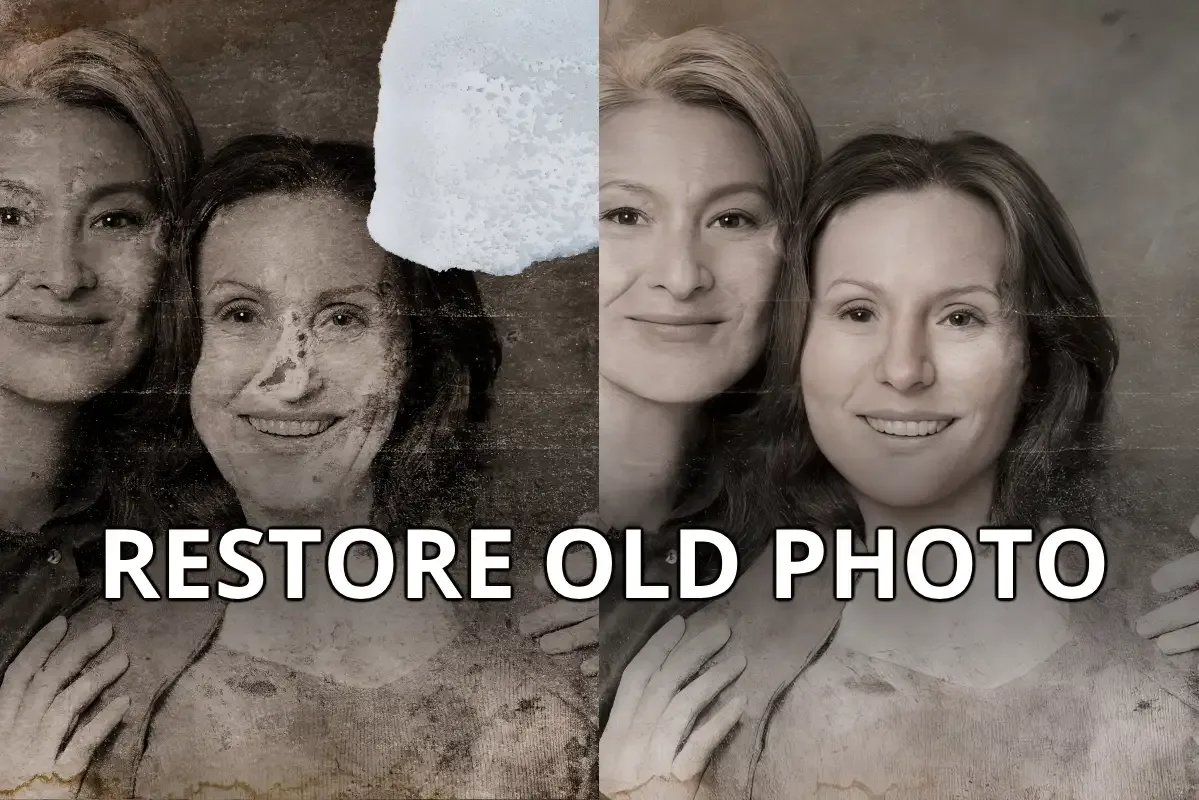 RestorePhotos in action, image AI tool