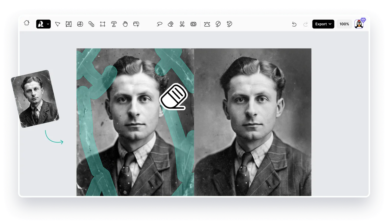 RestorePhotos dashboard view