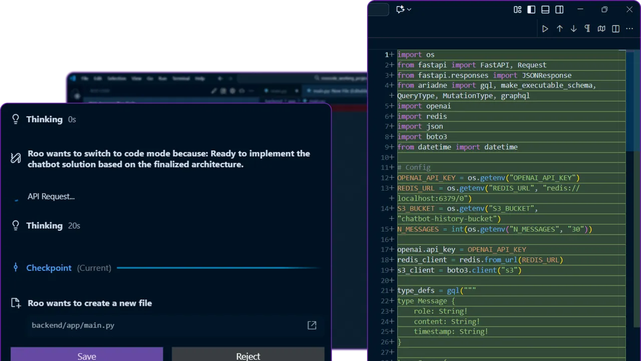 Roo Code interface in use