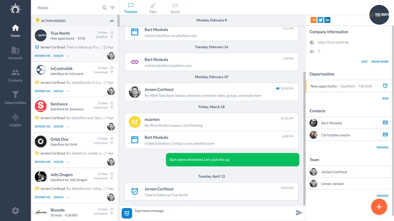 Salesflare app screen