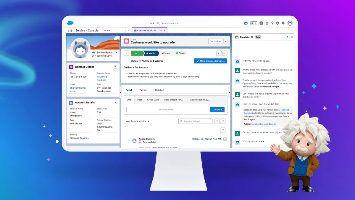 Salesforce Einstein dashboard view