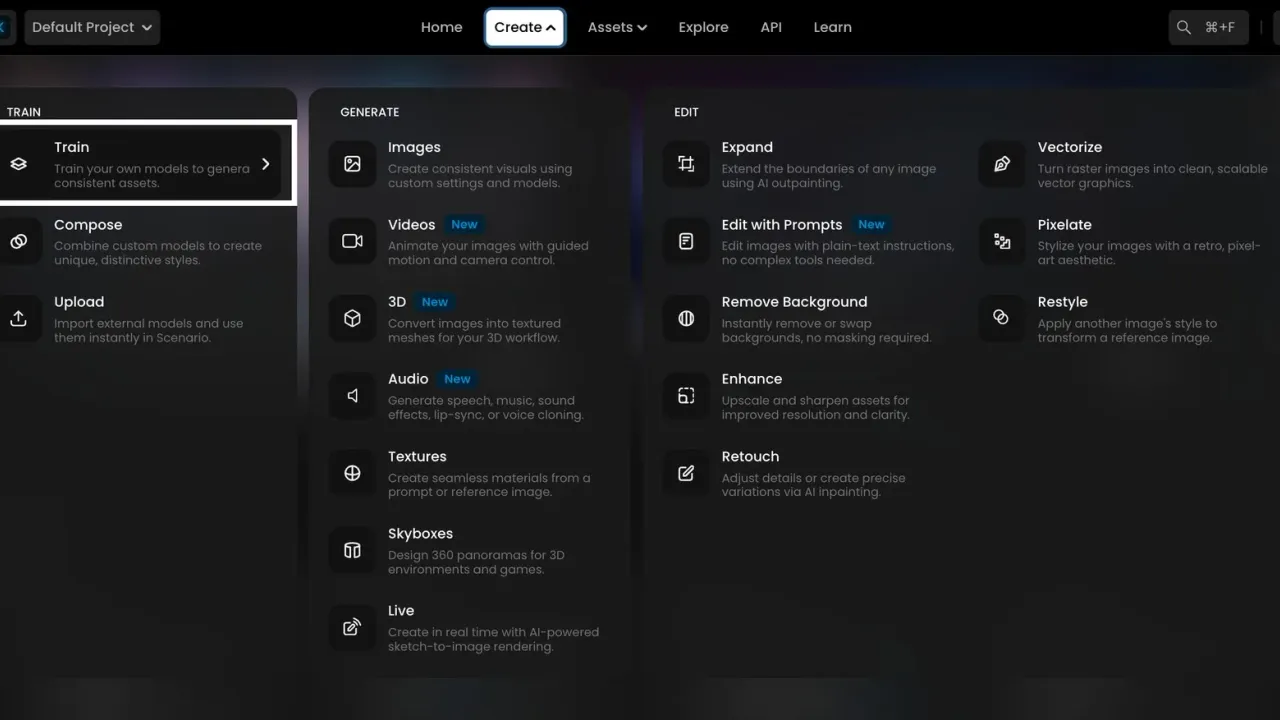 Scenario interface in use