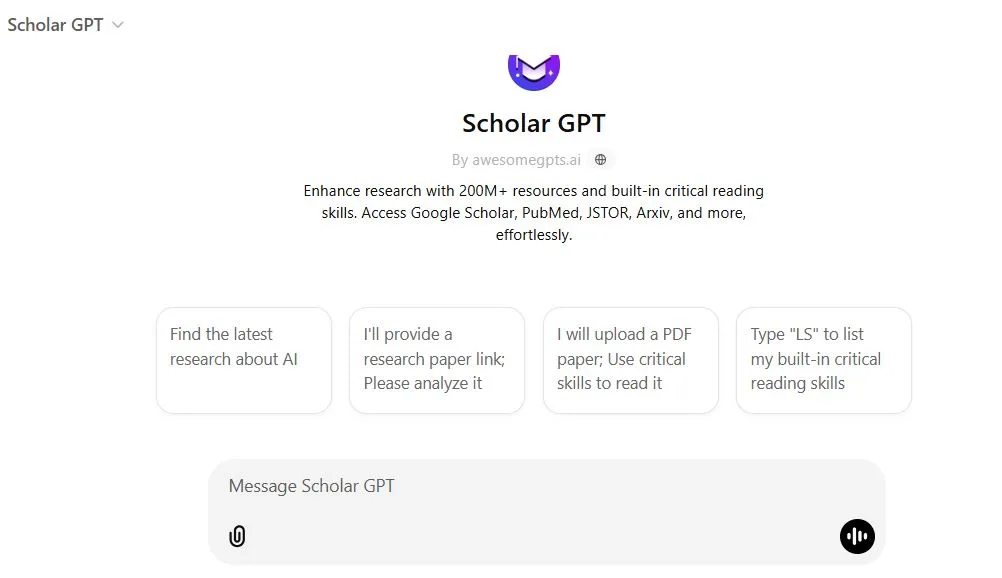 ScholarAI app screen
