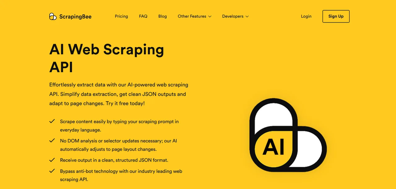 Scrapingbee dashboard view