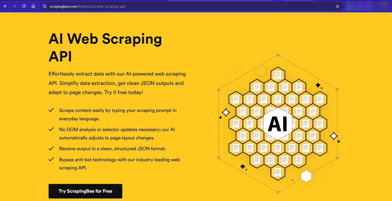 Scrapingbee in action, automation AI tool