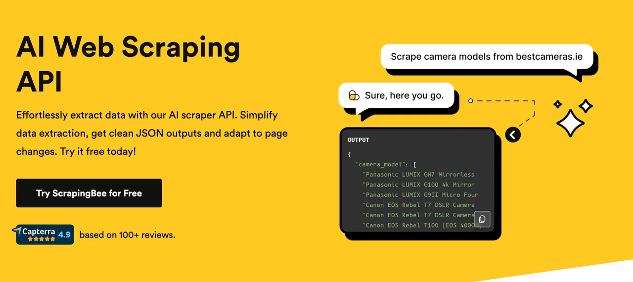 Scrapingbee dashboard view