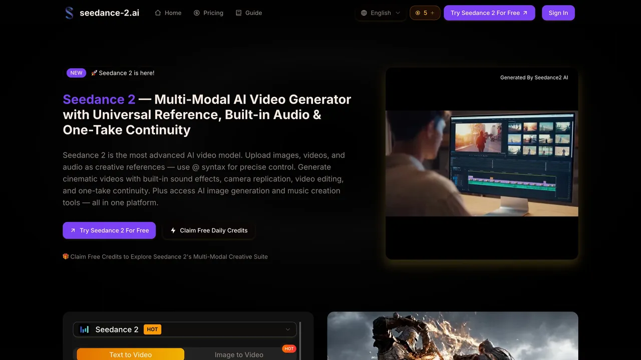 Seedance dashboard view
