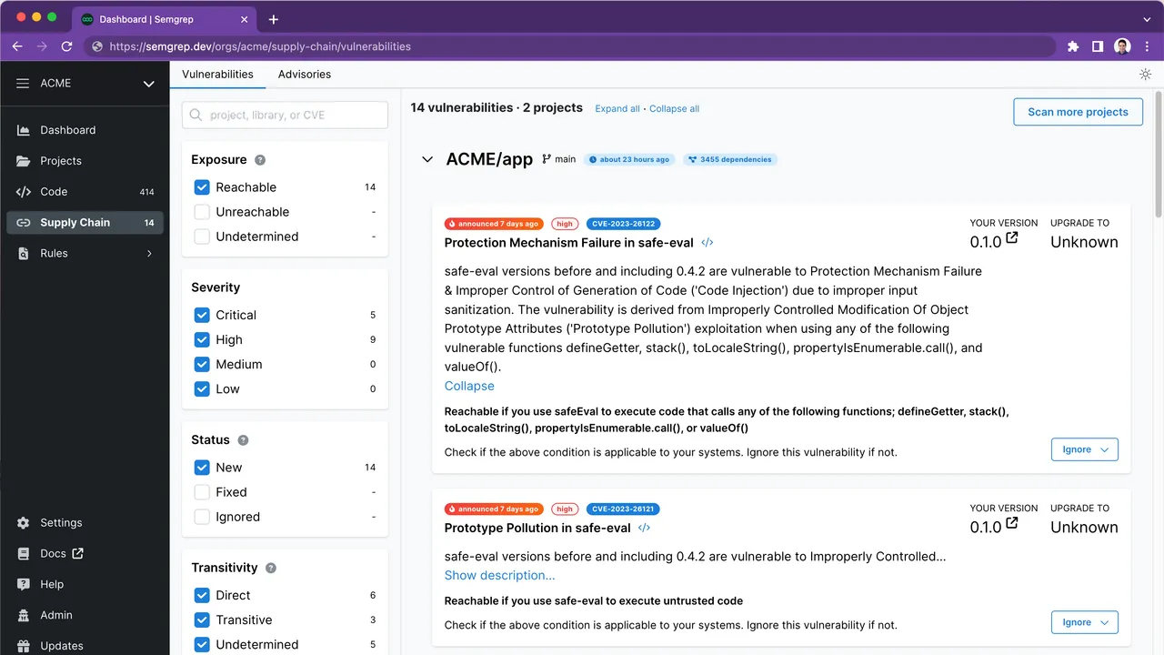 Semgrep in action, code AI tool