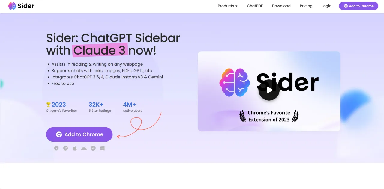 Sider app screen