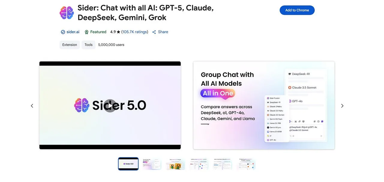 Sider interface in use