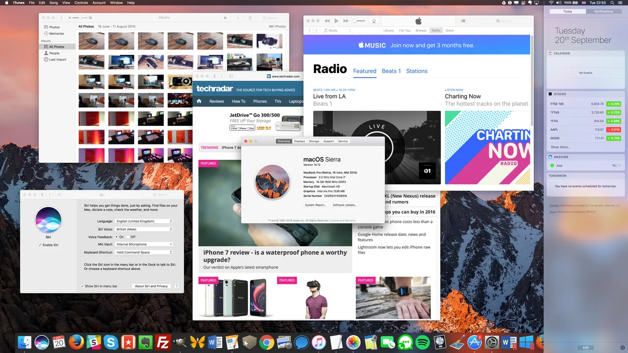 Sierra interface in use