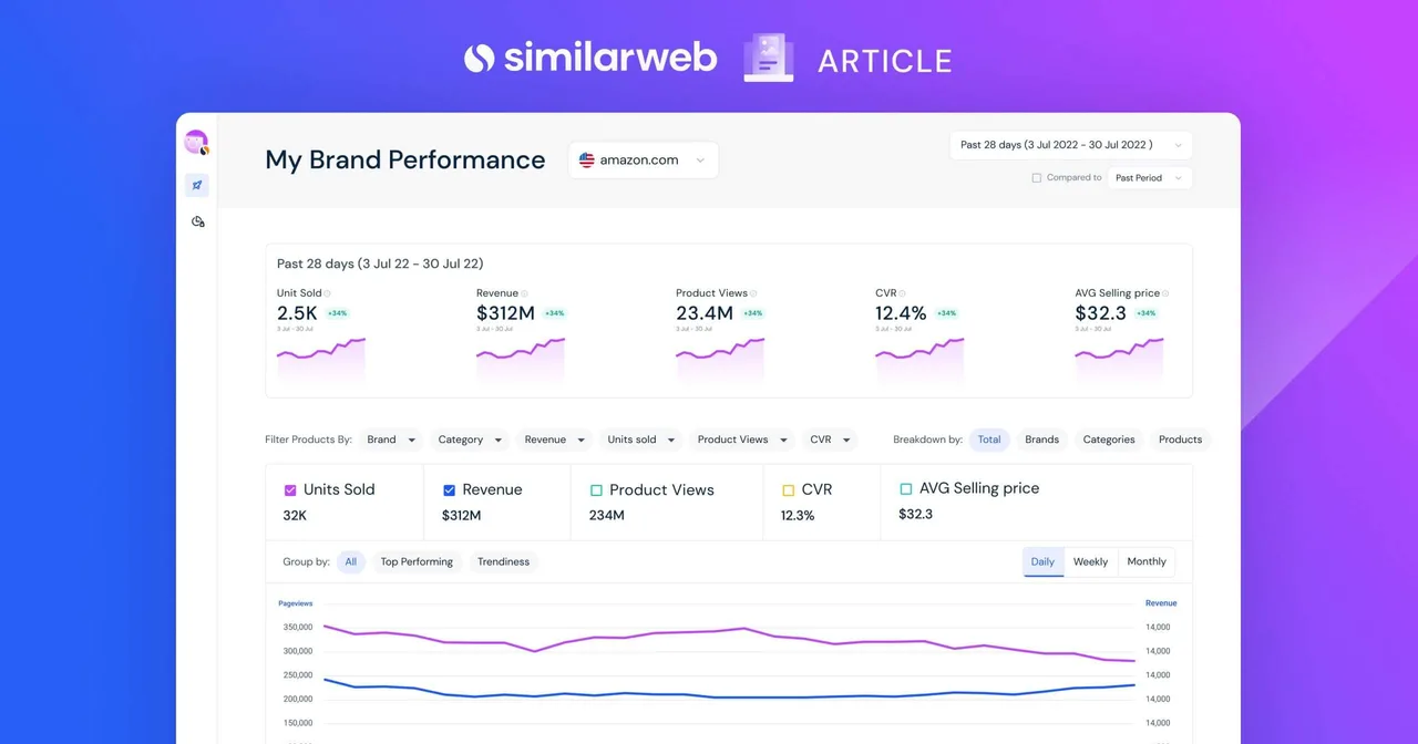 SimilarWeb interface in use