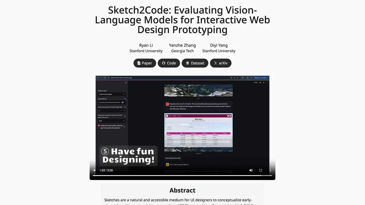 Sketch2Code in action, code AI tool