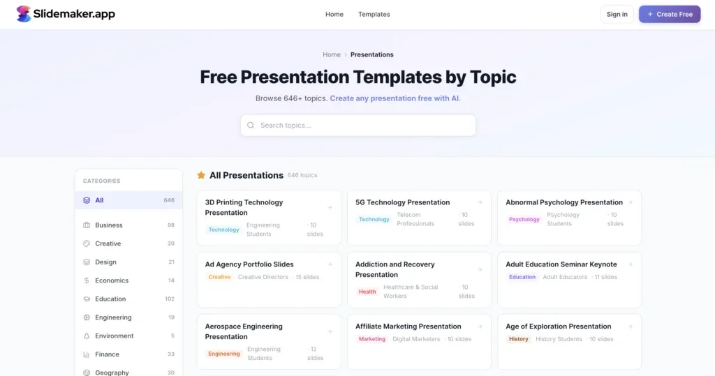 Slidemate in action, presentation AI tool
