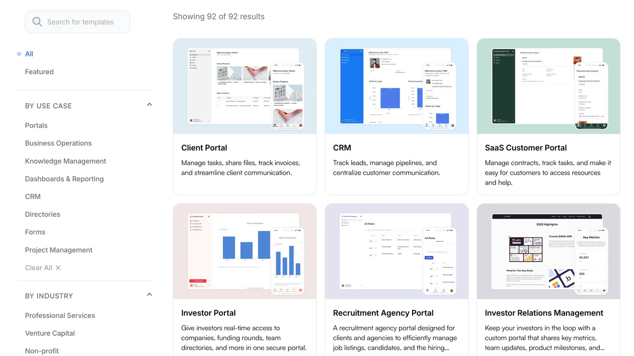 Softr dashboard view