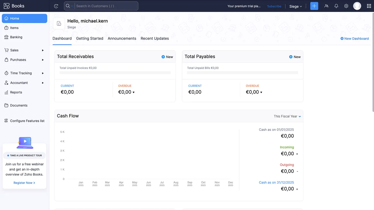 Softr interface in use