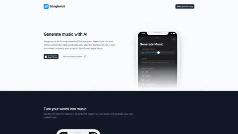Songburst interface in use