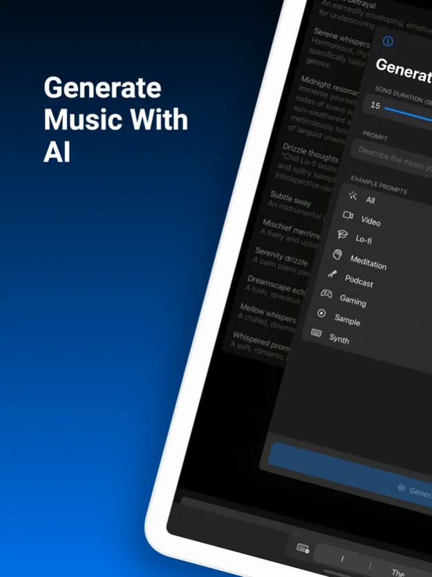 Songburst interface in use